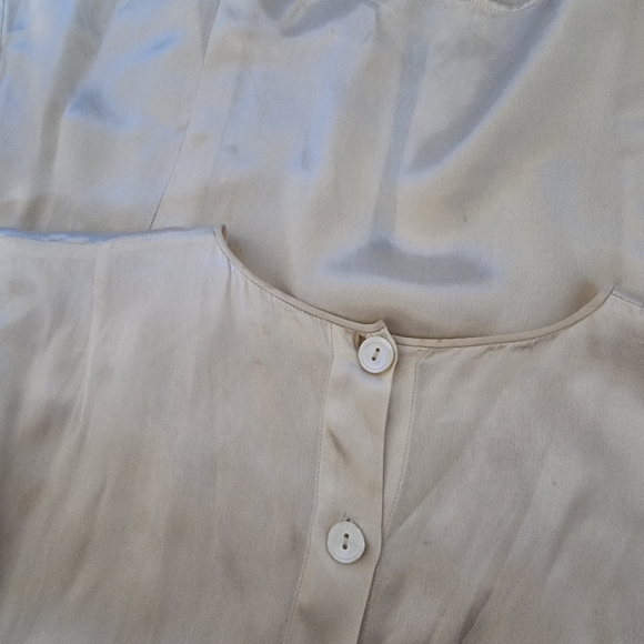 Women's vintage pearl white satin top size 36 - Picture 11 of 14